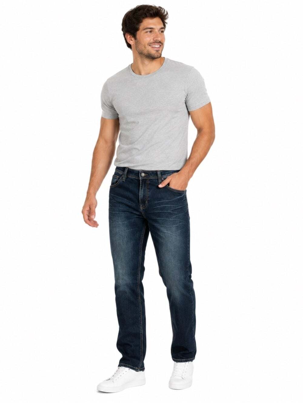 Warehouse One Men's Classic Creased Bootcut Stretch Denim Jeans Size 32x…